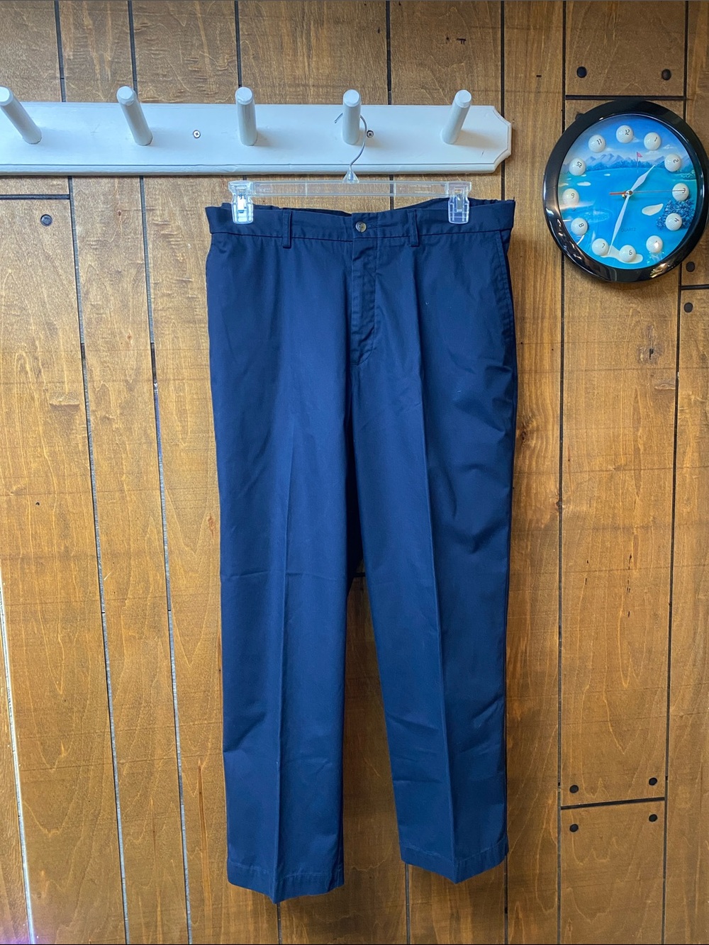 Haggar Navy Straight-Leg Dress Pants 36x30 lightweight